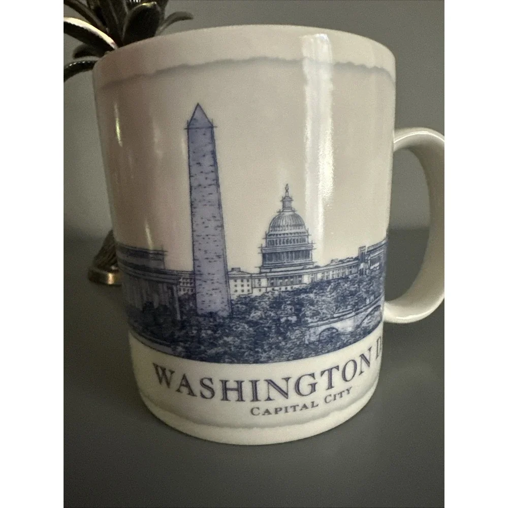 STARBUCKS WASHINGTON DC Mug Capitol Rendering Architect 2008 Blue White
